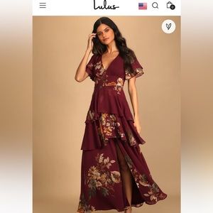 Short Flutter Sleeve Floor length dress